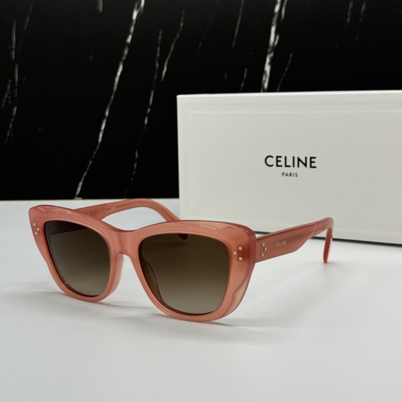 NEW CL40199I 74K CELINE PINK GREY CAT EYE WOMEN CELINE SUNGLASSES - Picture 1 of 10